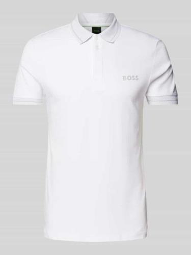 BOSS Green Poloshirt mit Label-Print Modell 'Paule' in Weiss, Größe XX...