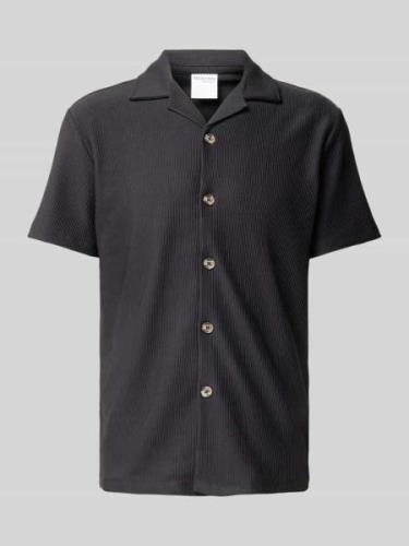 SELECTED HOMME Loose Fit Freizeithemd in Ripp-Optik in Black, Größe S