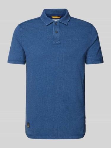 camel active Slim Fit Poloshirt mit fein strukturiertem Muster in Mari...