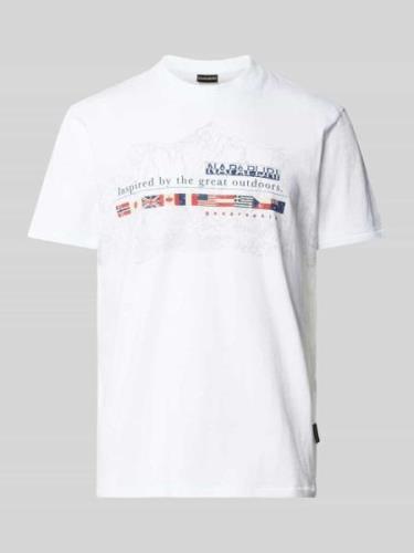 Napapijri T-Shirt mit Motiv-Print Modell 'TURIN' in Weiss, Größe S