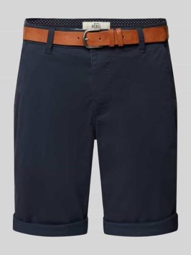 Redefined Rebel Regular Fit Bermudas mit Gürtel Modell 'MIKE' in Dunke...