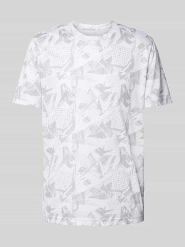 Christian Berg Men T-Shirt mit Allover-Muster in Weiss, Größe S