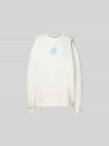 OH APRIL Oversized Sweatshirt mit Label-Print in Offwhite, Größe S