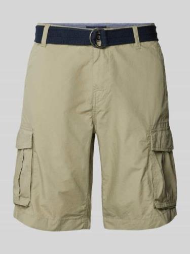 Petrol Regular Fit Cargoshorts mit Gürtel in Schilf, Größe S