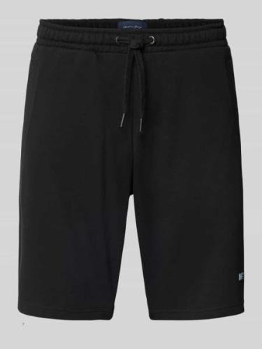 Christian Berg Men Sweatshorts mit Label-Detail in Black, Größe XL