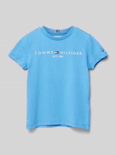 Tommy Hilfiger Kids T-Shirt mit Label-Print in Bleu, Größe 92
