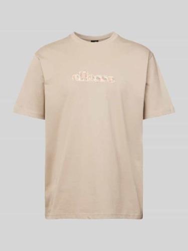 Ellesse T-Shirt mit Label-Stitching Modell 'MARLO' in Taupe, Größe S