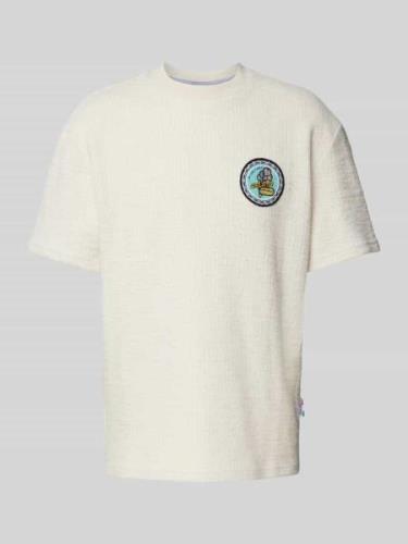 CARLO COLUCCI T-Shirt mit Strukturmuster in Beige, Größe S