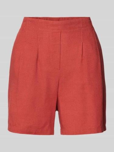 Vero Moda High Waist Shorts aus Viskose-Leinen-Mix in Rostrot, Größe X...