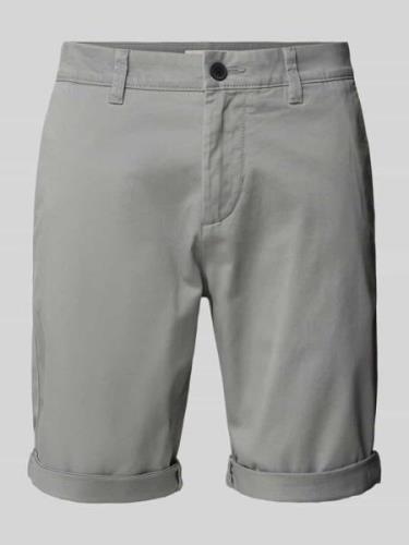 TOM TAILOR DENIM Slim Fit Chino-Shorts in unifarbenem Design in Anthra...