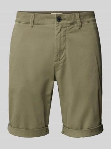 TOM TAILOR DENIM Slim Fit Chino-Shorts in unifarbenem Design in Oliv, ...