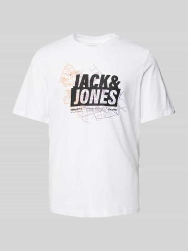 Jack & Jones T-Shirt mit Label-Print in Weiss, Größe L