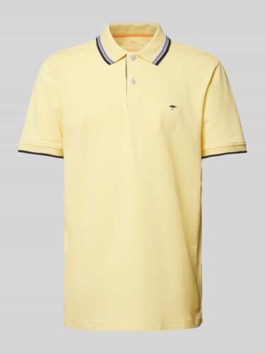 Fynch-Hatton Regular Fit Poloshirt mit Kontraststreifen in Hellgelb, G...