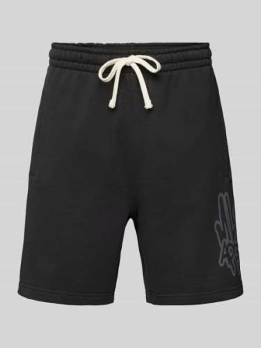 Multiply Apparel Sweatshorts mit Label-Print in Black, Größe M