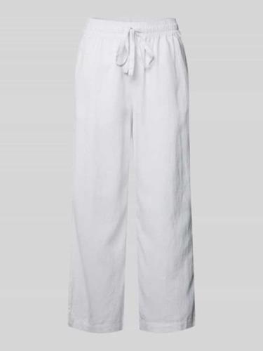 Soyaconcept Flared Leinenhose mit Tunnelzug Modell 'Ina' in Weiss, Grö...