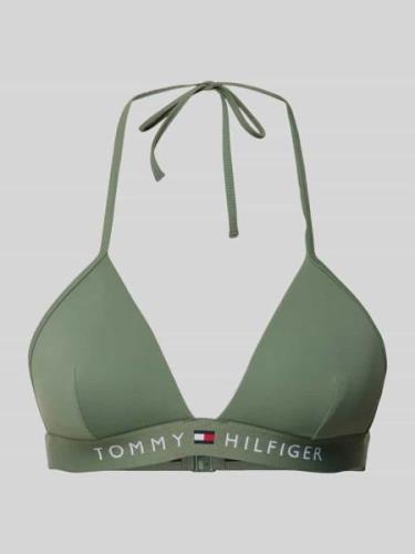 TOMMY HILFIGER Triangel-BH mit elastischem Logo-Bund in Oliv, Größe XL