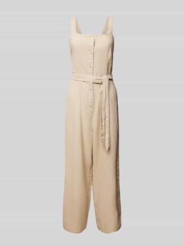 Only Jumpsuit mit Bindegürtel Modell 'CARO' in Beige, Größe L