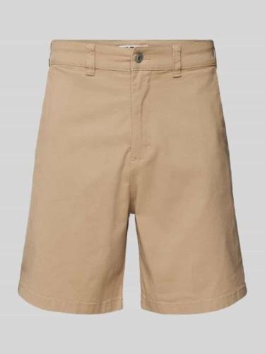 REVIEW Shorts in unifarbenem Design in Beige, Größe L