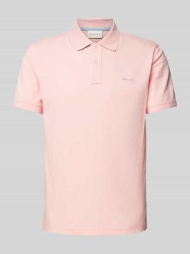 Gant Regular Fit Poloshirt mit Label-Stitching in Pink, Größe M