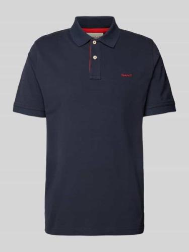 Gant Regular Fit Poloshirt mit Label-Stitching in Marine, Größe M