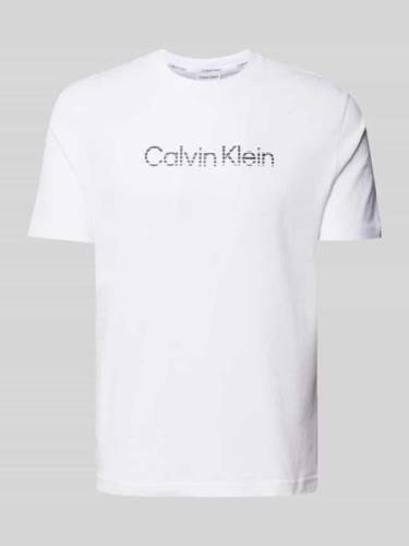 CK Calvin Klein T-Shirt mit Label-Print in Weiss, Größe XXL