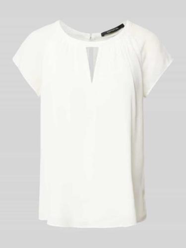 comma Bluse mit Kappärmeln in Offwhite, Größe 38