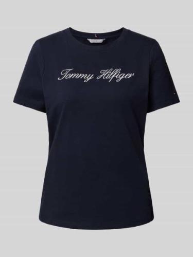 Tommy Hilfiger T-Shirt mit Label-Stitching in Bleu, Größe L