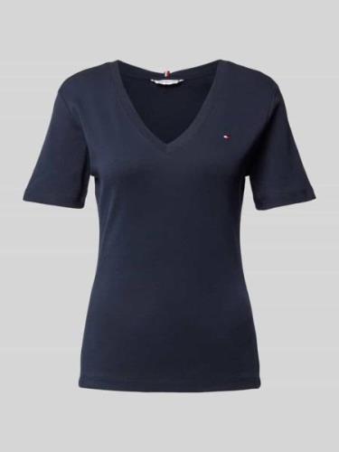 Tommy Hilfiger Slim Fit T-Shirt mit Logo-Stitching Modell 'CODY' in Bl...