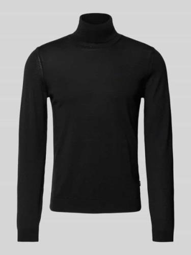 BOSS Strickpullover mit Rollkragen Modell 'Musso' in Black, Größe S