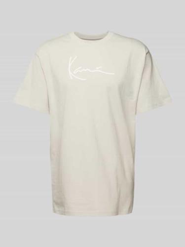 KARL KANI T-Shirt mit Label-Print Modell 'Signature' in Hellgrau, Größ...