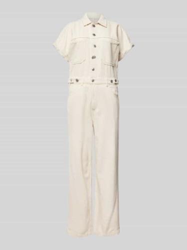 Mango Jumpsuit mit Brusttaschen Modell 'CESCA' in Offwhite, Größe L