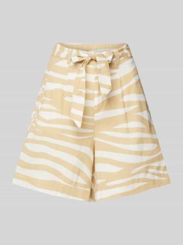 s.Oliver RED LABEL Shorts mit Stoffgürtel in Beige, Größe 36