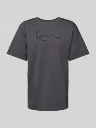 KARL KANI T-Shirt mit Label-Print Modell 'Signature' in Anthrazit, Grö...