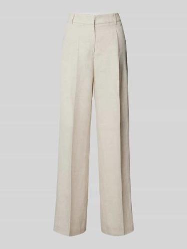 Mango Wide Leg Leinenhose mit Bundfalten Modell 'RODAS' in Beige, Größ...