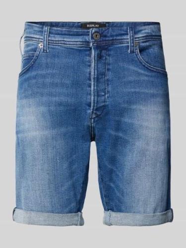 Replay Regular Fit Jeansshorts im 5-Pocket-Design in Blau, Größe 34