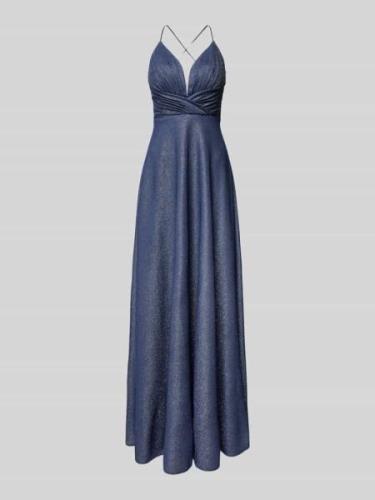 Luxuar Abendkleid mit Herz-Ausschnitt in Marine, Größe 38