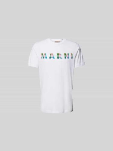 Marni T-Shirt mit Label-Print in Weiss, Größe 52