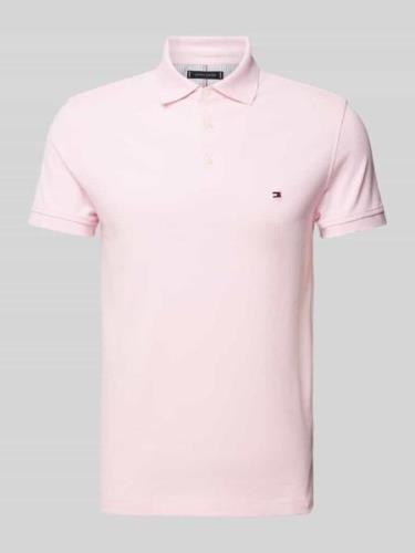 Tommy Hilfiger Poloshirt mit Label-Stitching in Pink, Größe XXXL