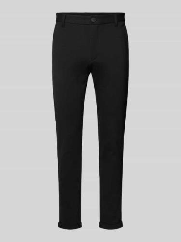 Lindbergh Slim Fit Stoffhose mit verkürztem Schnitt in Black, Größe M