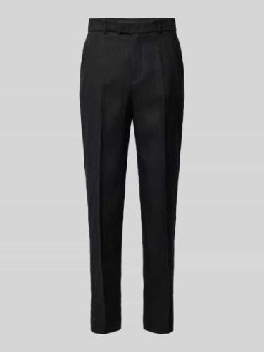 Mango Slim Fit Bundfaltenhose aus Leinen mit Gesäßtaschen in Black, Gr...