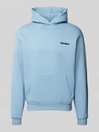 REVIEW Essentials Logo Hoodie in Rauchblau, Größe M