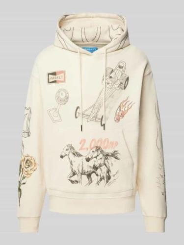 MARKET Hoodie mit Allover-Motiv-Prints Modell 'HORSEPOWER' in Beige, G...