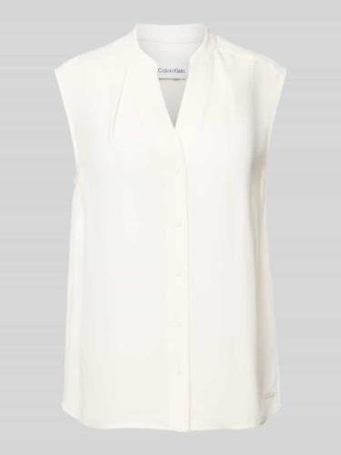 Calvin Klein Womenswear Bluse mit durchgehender Knopfleiste in Offwhit...