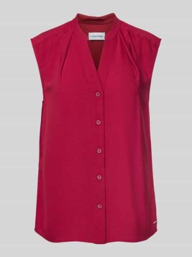 Calvin Klein Womenswear Bluse mit durchgehender Knopfleiste in Rot, Gr...