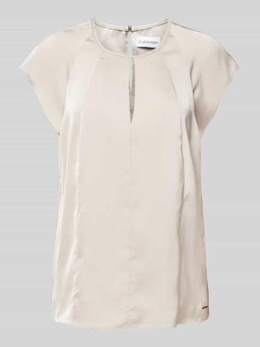 Calvin Klein Womenswear Blusenshirt mit Schlüsselloch-Ausschnitt in He...