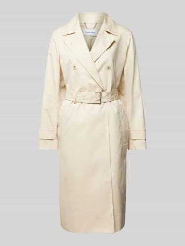 Calvin Klein Womenswear Trenchcoat mit Taillengürtel in Ecru, Größe 34