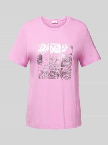 s.Oliver RED LABEL T-Shirt mit Motiv-Print in Rose, Größe 34