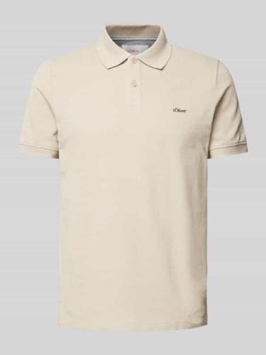 s.Oliver RED LABEL Poloshirt mit Label-Stitching in Beige, Größe XL