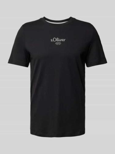 s.Oliver RED LABEL T-Shirt mit Label-Print in Black, Größe L