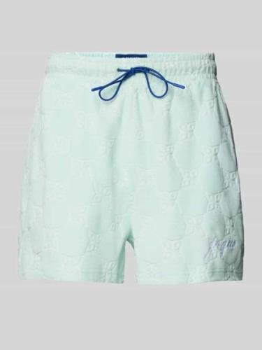 PEQUS Shorts aus Frottee mit Label-Stitching in Tuerkis, Größe XS